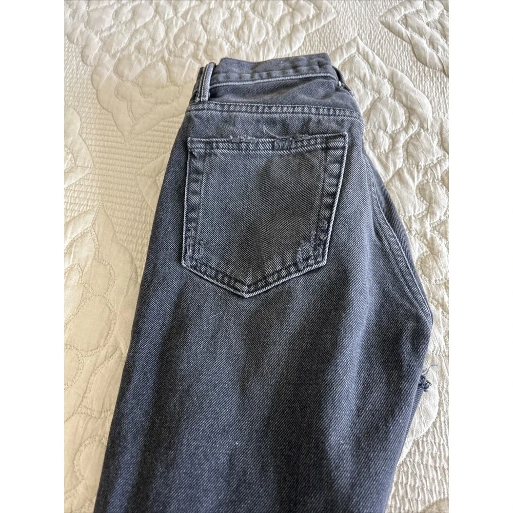 GRLFRND Karolina Jeans Women's 23 Black  Distressed Button Fly Raw‎ Hems